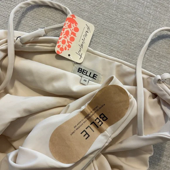 FP x Belle the Label The Ruched Maillot One-Piece Swimsuit Birch XS NWT NEW - Picture 8 of 11